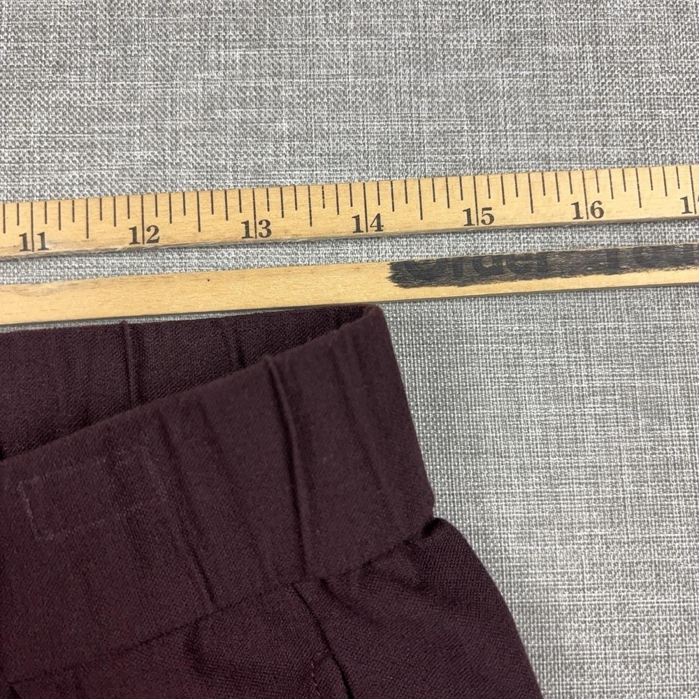 Eileen Fisher Pants Womens Petite Small Burgundy Tapered Stretch Crepe Cropped - Picture 7 of 10